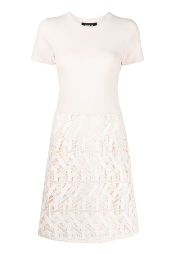 Paule Ka guipere lace-detail mini dress - Nude