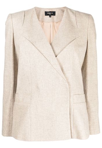 Paule Ka collarless asymmetric blazer - Braun