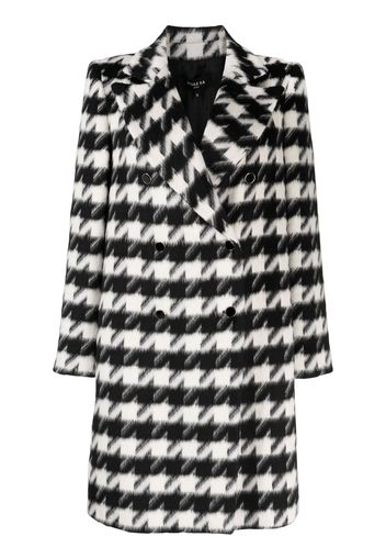 Paule Ka houndstooth knitted coat - Schwarz