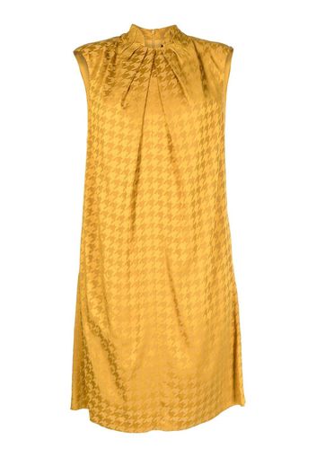 Paule Ka houndstooth-pattern shift dress - Gold