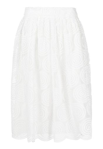 Paule Ka sheer lace pleated skirt - Weiß