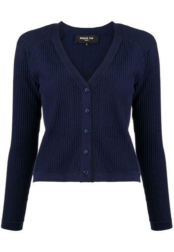 Paule Ka Cardigan mit V-Ausschnitt - Blau