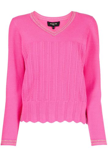 Paule Ka Pullover mit Zopfmuster - Rosa