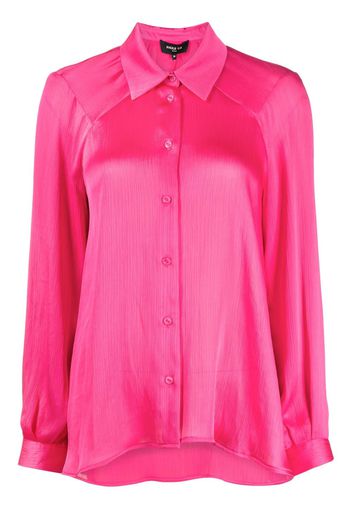 Paule Ka long-sleeve satin plissé shirt - Rosa