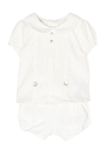 Paz Rodriguez puffed-sleeves cotton babygrow - Weiß