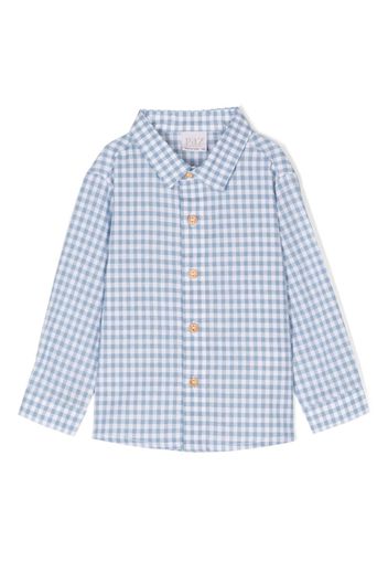 Paz Rodriguez check-pattern linen shirt - Blau