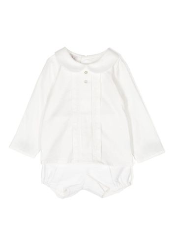 Paz Rodriguez bib-collar cotton babygrow set - Weiß