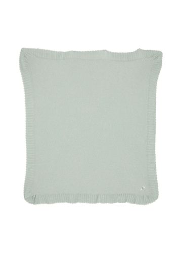 Paz Rodriguez scallop-trim fine-knit blanket - Grün