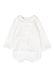 Paz Rodriguez bib-collar cotton babygrow set - Weiß