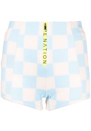 P.E Nation Karierte Escalade Shorts - Blau