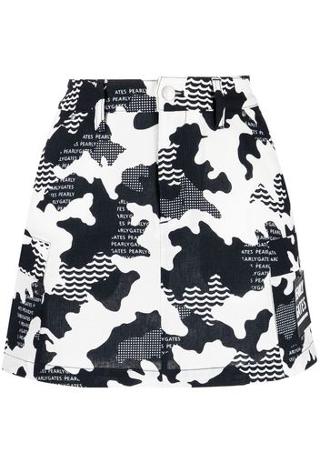 PEARLY GATES cow-print mini skirt - Schwarz