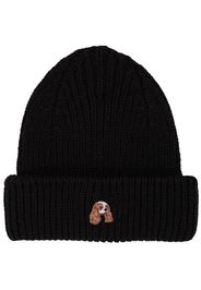 PELO FOUNDATION dog-appliqué beanie - Schwarz