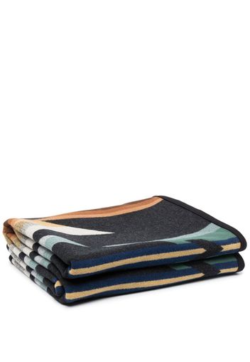 Pendleton geometric-pattern wool throw - Schwarz