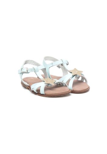 Pèpè Riemensandalen mit Stern-Patch - Blau