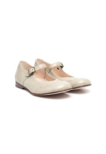 Pèpè buckle-fastening leather ballerinas - Grün