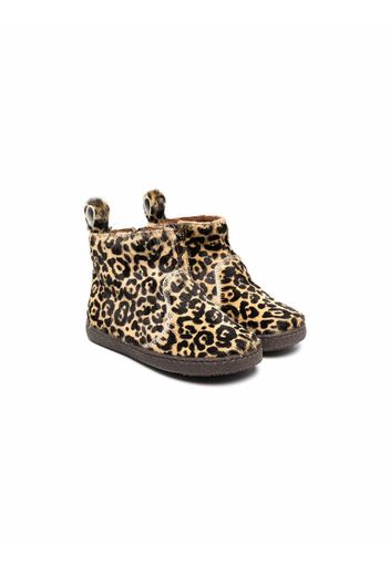 Pèpè leopard-print slip-on boots - Nude