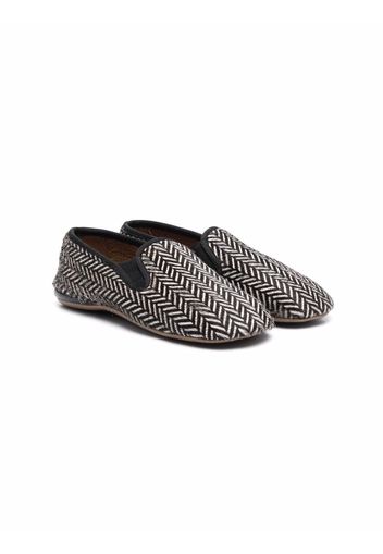 Pèpè herringbone-pattern slippers - Schwarz