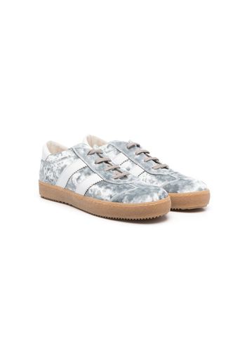 Pèpè TEEN side-stripe velvet sneakers - Grau