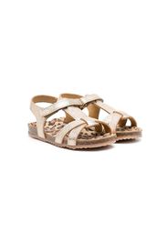 Pèpè Golden Sandalen mit Leo-Print