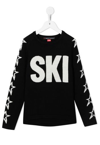 Perfect Moment Kids Pullover mit Ski-Print - Schwarz