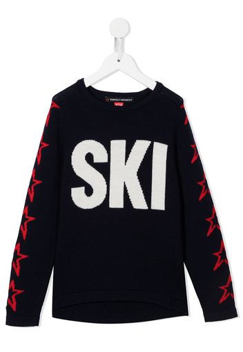 Perfect Moment Kids Pullover mit Ski-Print - Blau