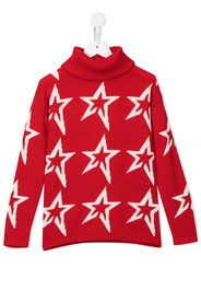 Perfect Moment Kids Rollkragenpullover mit Sterne-Print - Rot