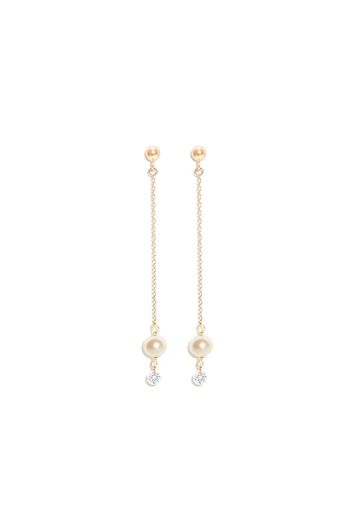 Persée 18kt yellow gold pearl drop earrings