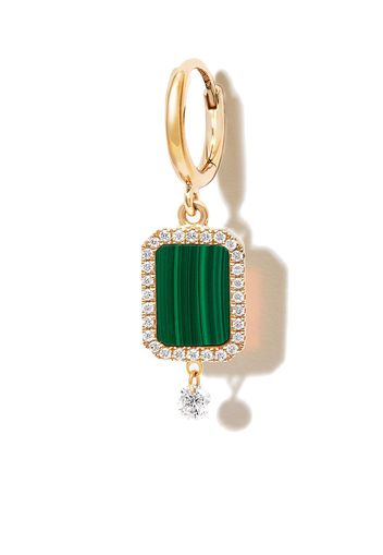 Persée 18kt yellow gold malachite diamond drop rarring