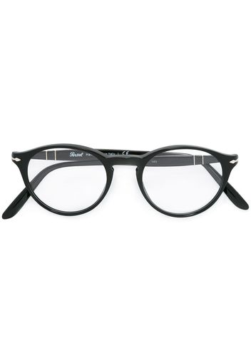 Persol Brille mit rundem Gestell - Schwarz