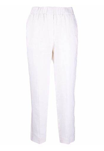 Peserico cropped linen trousers - Weiß