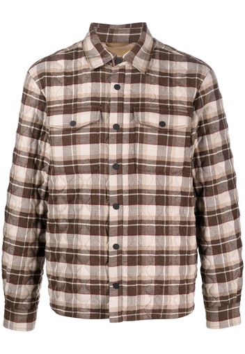 Peserico check-pattern button-up shirt - Braun