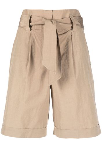 Peserico tie-fasten high-waist shorts - Nude