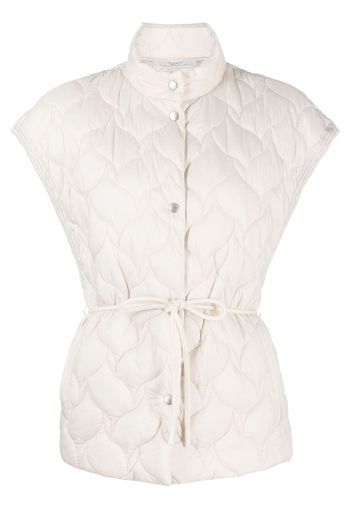 Peserico cap-sleeve quilted gilet - Nude