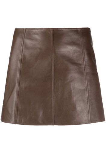 Petar Petrov patent leather straight miniskirt - Braun