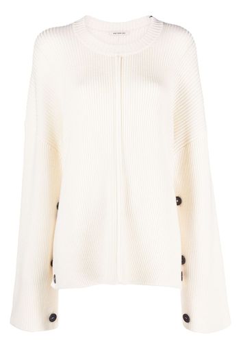 Peter Do ribbed-knit side-slit jumper - Nude