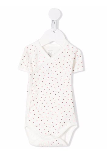 Petit Bateau all-over heart-print body - Weiß