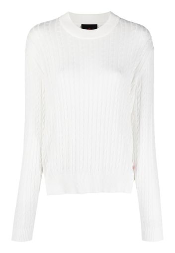 Peuterey long-sleeve cable-knit cotton jumper - Weiß