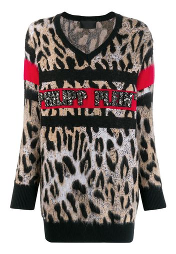 Philipp Plein Oberteil mit Leoparden-Print - Schwarz