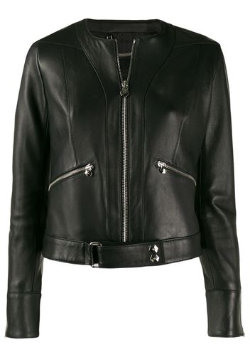 Philipp Plein Bikerjacke mit Reißverschluss - Schwarz