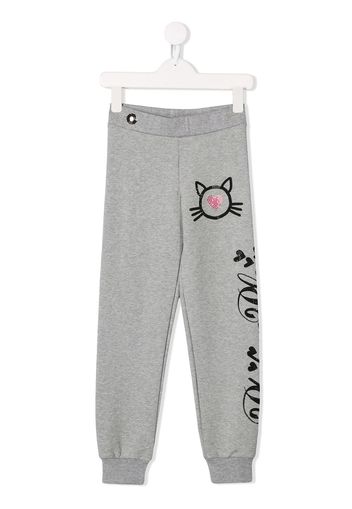 Philipp Plein Junior 'Crystal Cat' Jogginghose - Grau