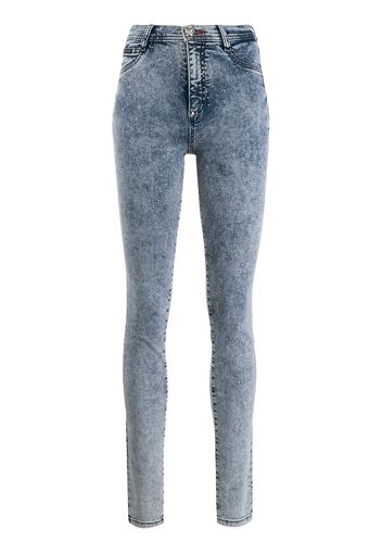 Philipp Plein Jeggings mit hohem Bund - Blau