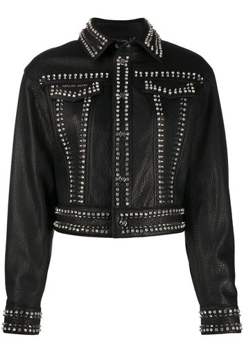 Philipp Plein Klassische Bikerjacke - Schwarz