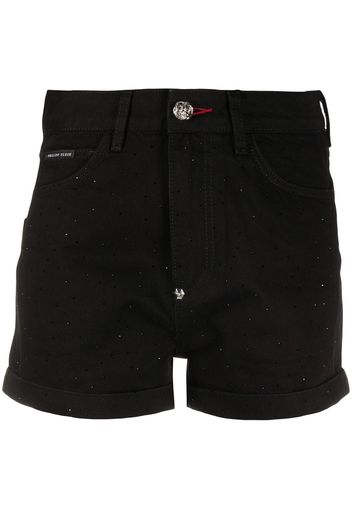 Philipp Plein Hotpants mit Kristallen - Schwarz