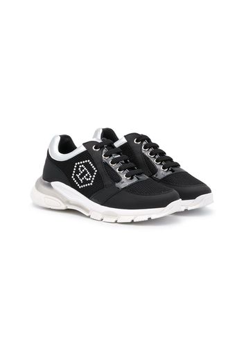 Philipp Plein 'Runner Crystal' Sneakers mit Logo - Schwarz