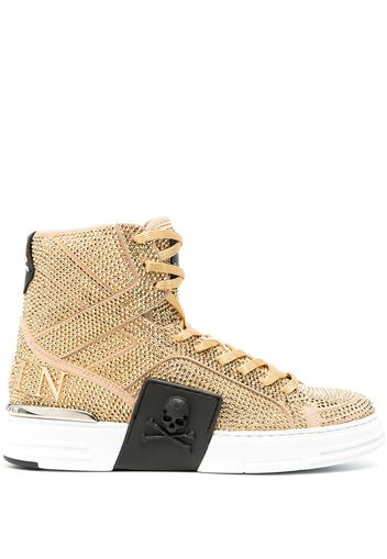 Philipp Plein Klassische High-Top-Sneakers - Gold