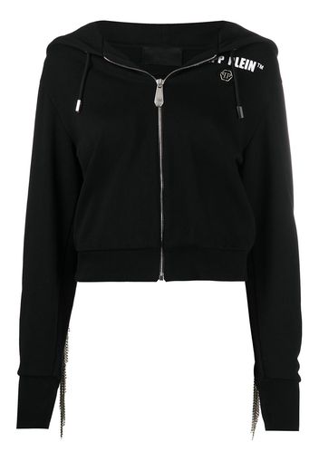 Philipp Plein Kapuzenpullover mit Fransen - Schwarz