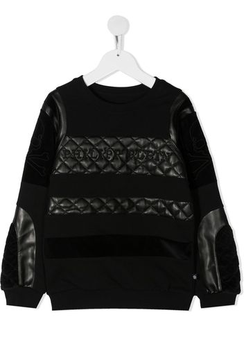 Philipp Plein Junior Sweatshirt mit gestepptem Finish - Schwarz