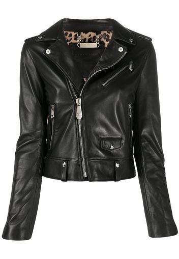 Philipp Plein Bikerjacke mit Reißverschlüssen - Schwarz