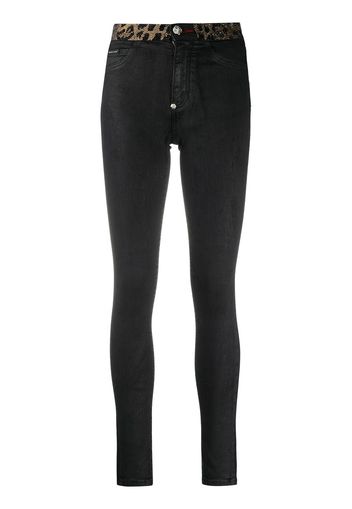 Philipp Plein Skinny-Jeans mit Borten - Schwarz