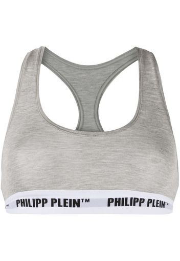 Philipp Plein Sport-BH mit Logos - Grau